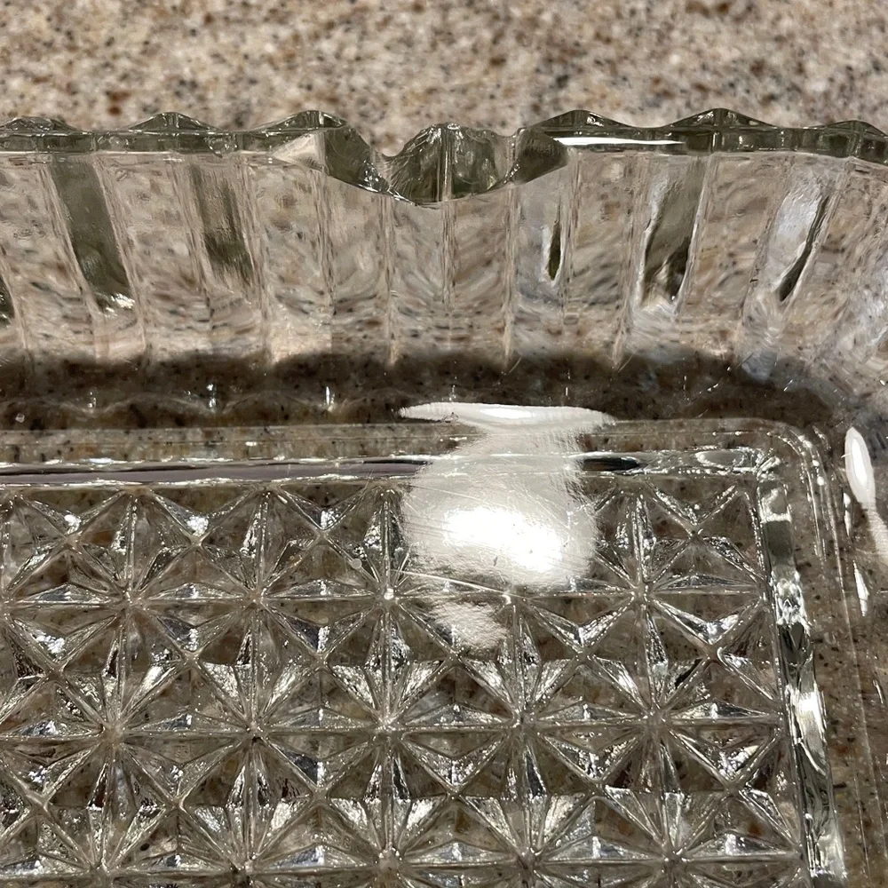 FREE with purchase of glass of crystal item. Vintage Elegant Clear Glass Dish